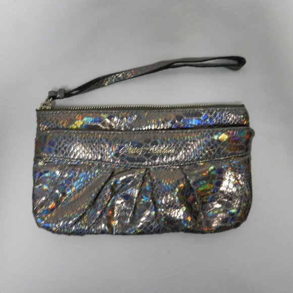 Juicy Couture Handbags - Juicy Couture snake embossed faux leather wristlet purse pouch metallic zip top